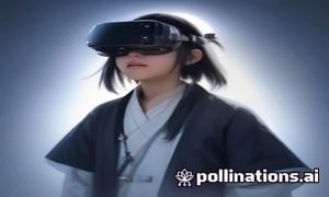 VR头显设备展示沉浸式观影体验，未来看片网站新形态，科技感强烈